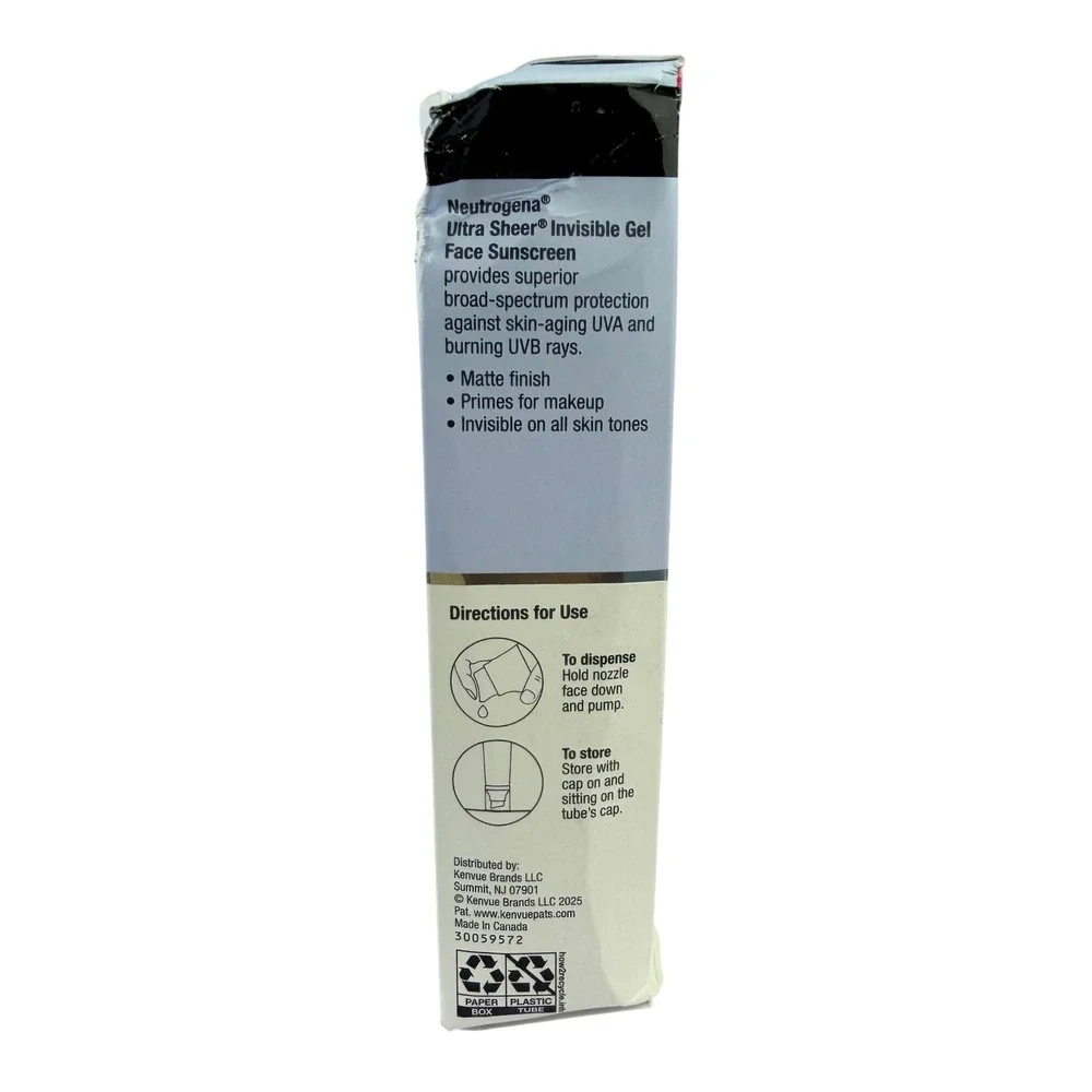 Neutrogena Ultra Sheer Invisible Gel Face Sunscreen SPF 40 Vitamin E 1.7oz New
